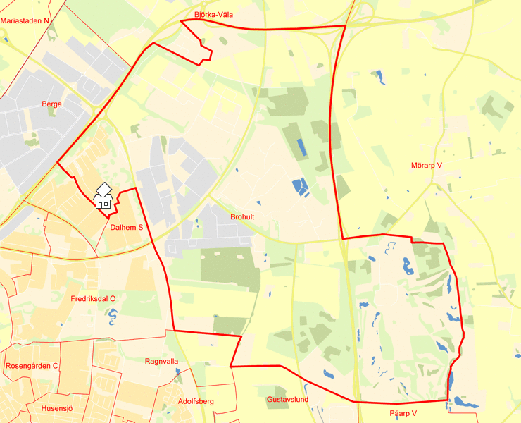 Karta över Brohult