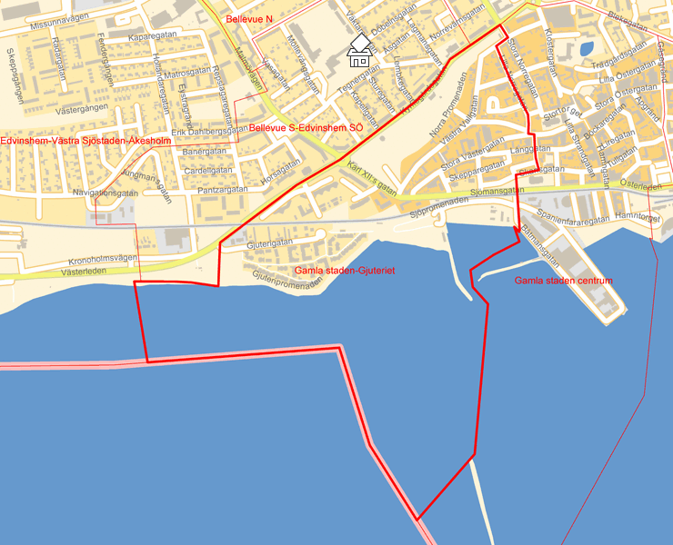 Karta över Gamla staden-Gjuteriet