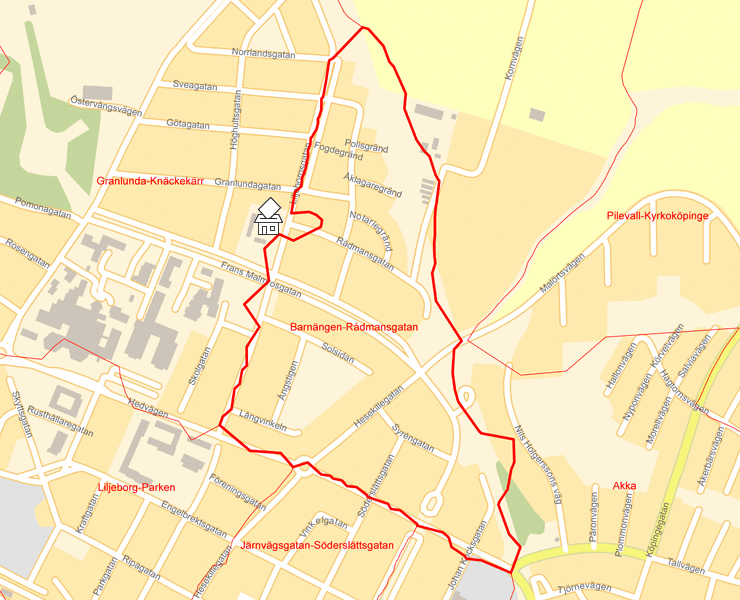 Karta över Barnängen-Rådmansgatan