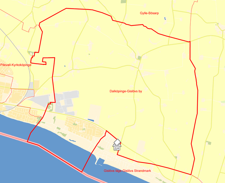 Karta över Dalköpinge-Gislövs by