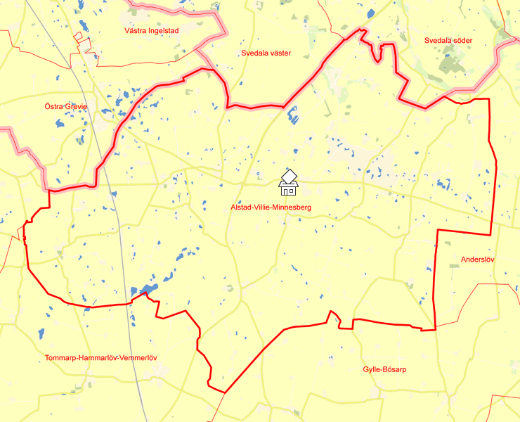Karta över Alstad-Villie-Minnesberg