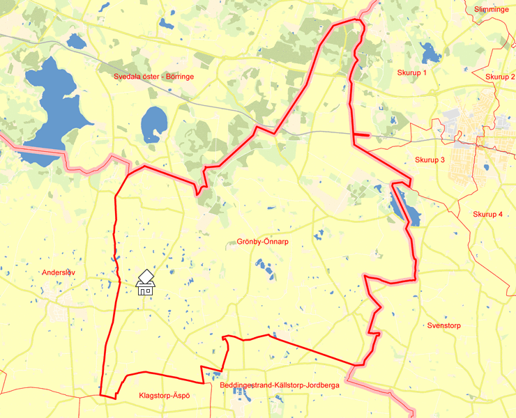 Karta över Grönby-Önnarp