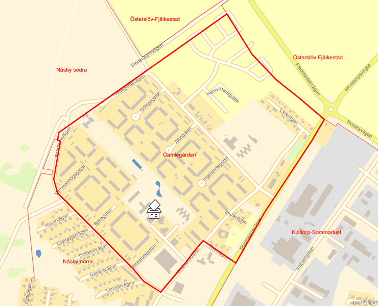 Karta över Gamlegården