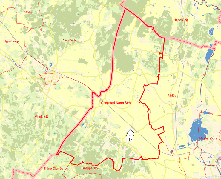 Karta över Önnestad-Norra Strö