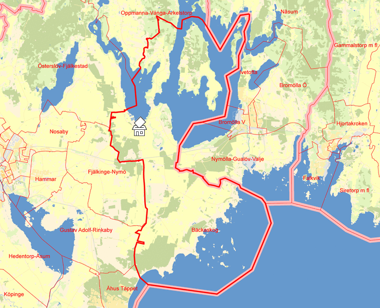 Karta över Bäckaskog