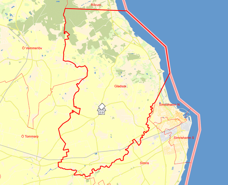 Karta över Gladsax