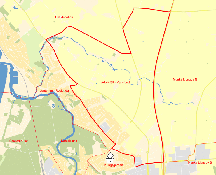 Karta över Adolfsfält - Karlslund