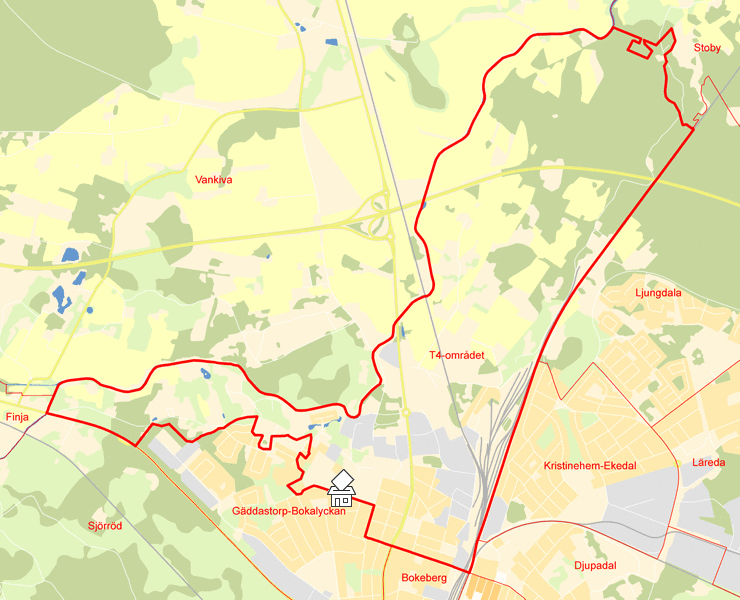 Karta över T4-området
