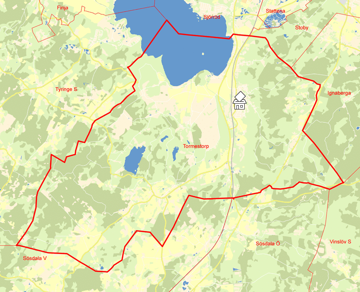 Karta över Tormestorp