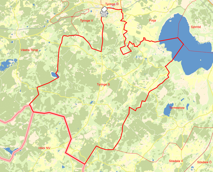 Karta över Tyringe S