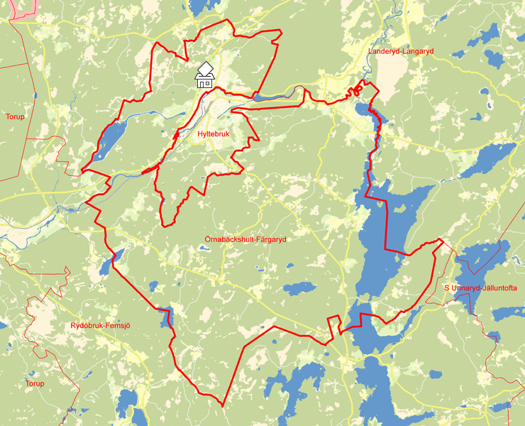 Karta över Örnabäckshult-Färgaryd