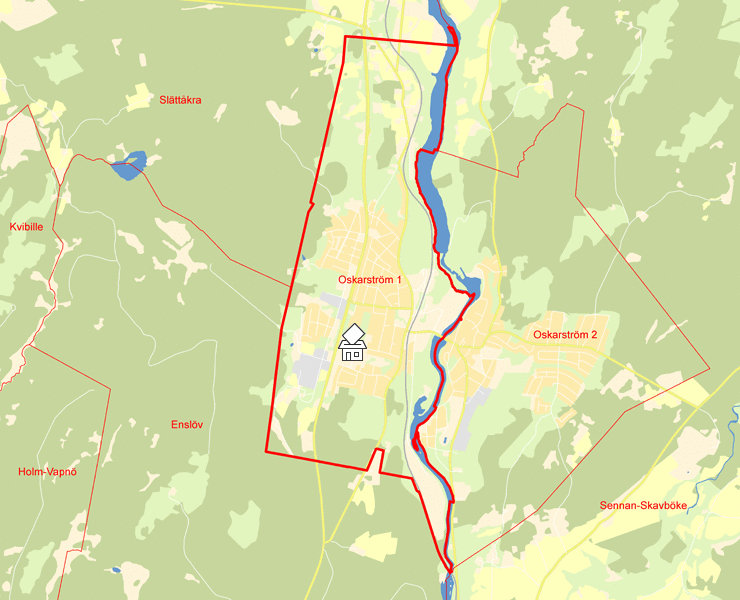 Karta över Oskarström 1