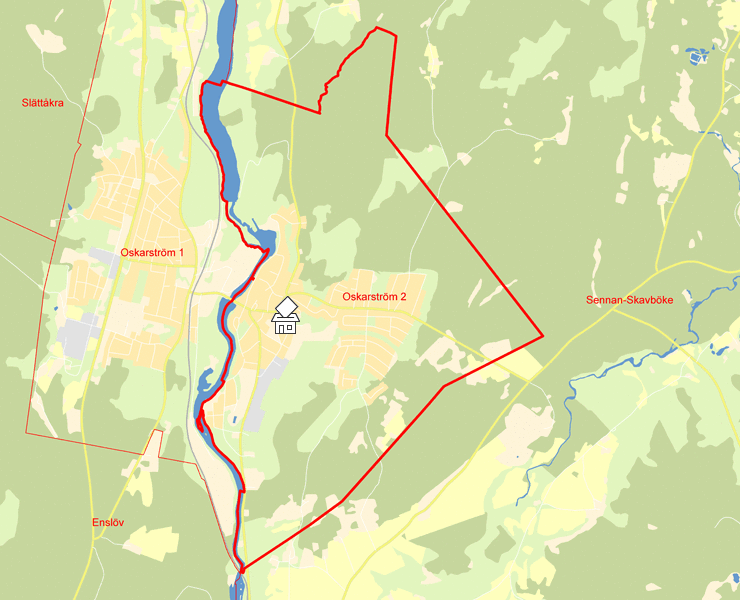 Karta över Oskarström 2