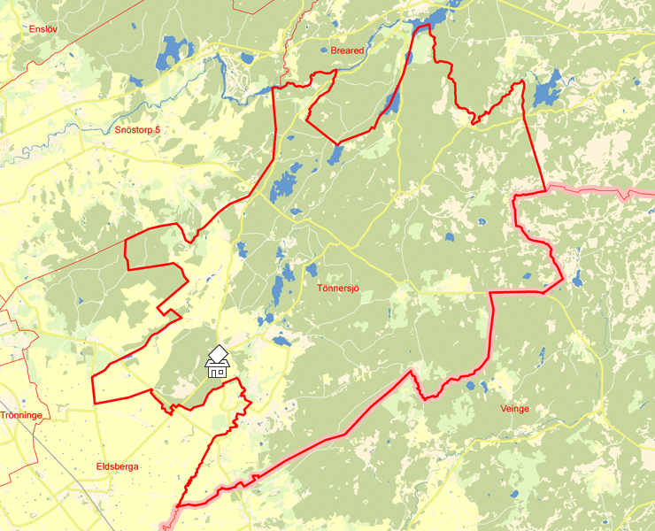 Karta över Tönnersjö