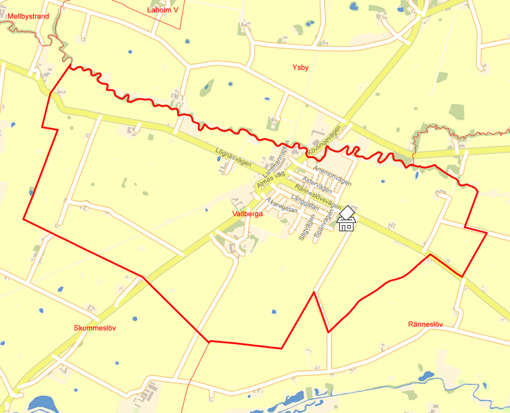 Karta över Vallberga