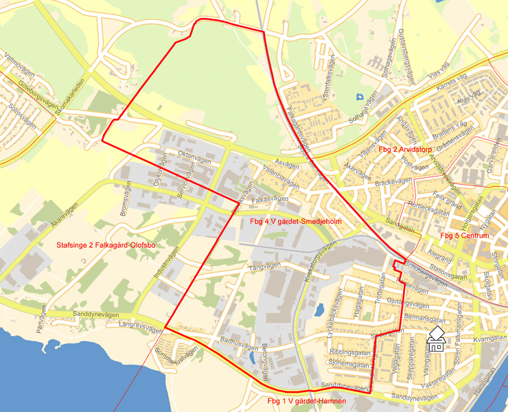 Karta över Fbg 4 V gärdet-Smedjeholm
