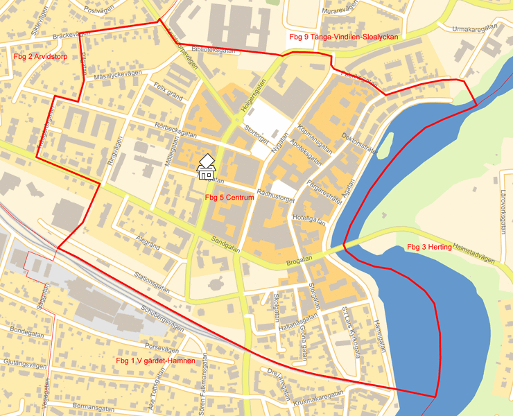 Karta över Fbg 5 Centrum