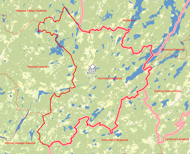 Karta över Gunnarp-Krogsered