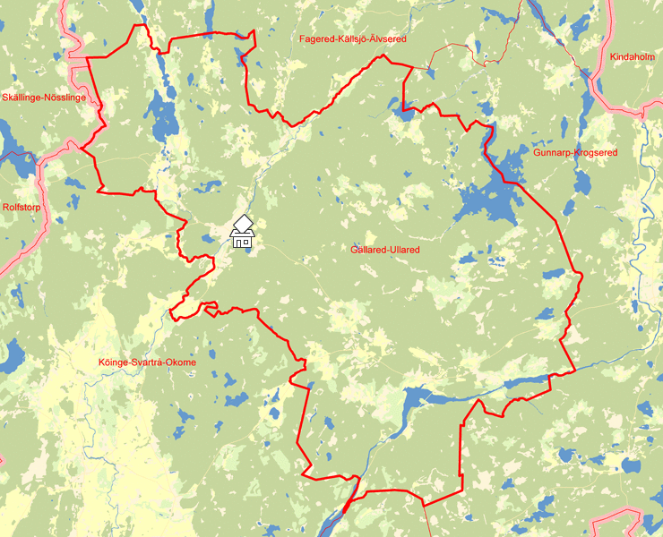 Karta över Gällared-Ullared