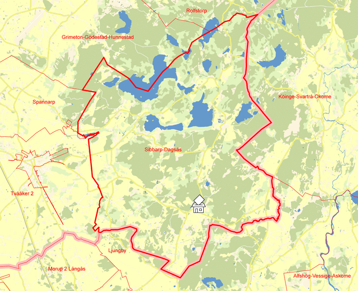 Karta över Sibbarp-Dagsås