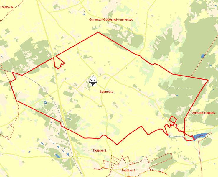 Karta över Spannarp