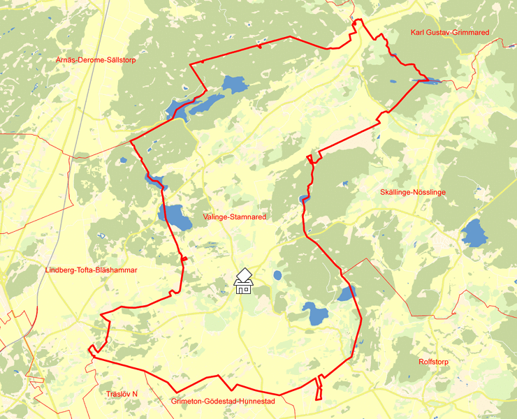 Karta över Valinge-Stamnared
