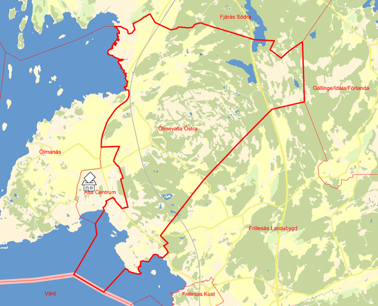 Karta över Ölmevalla Östra