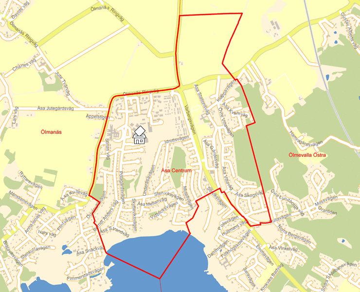 Karta över Åsa Centrum