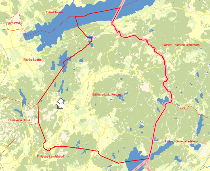 Karta över Gällinge/Idala/Förlanda