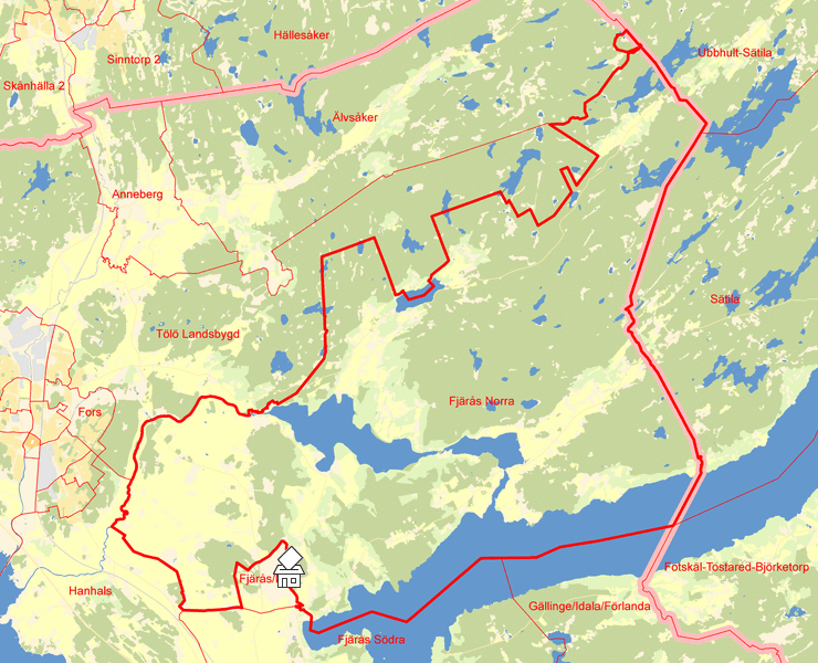 Karta över Fjärås Norra