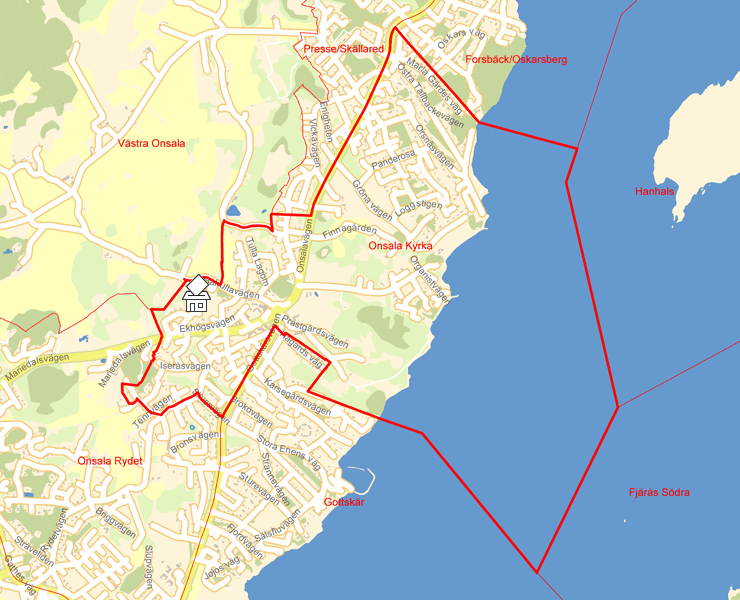 Karta över Onsala Kyrka