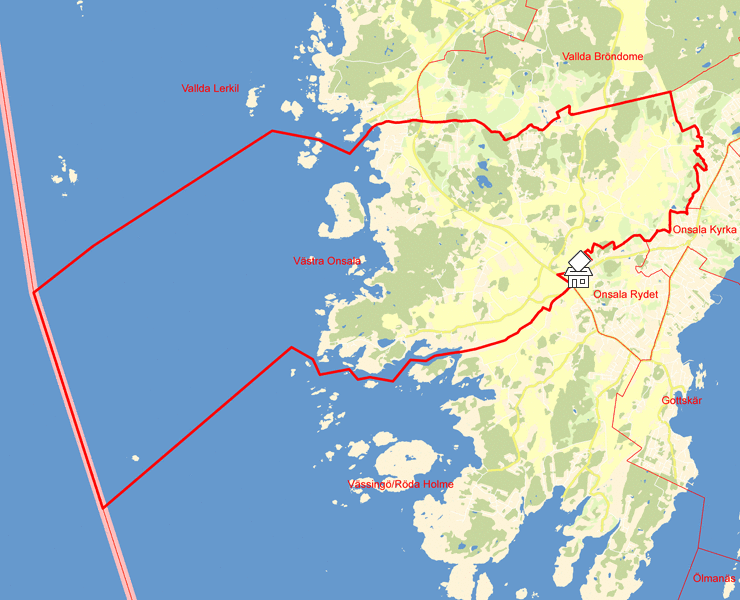 Karta över Västra Onsala