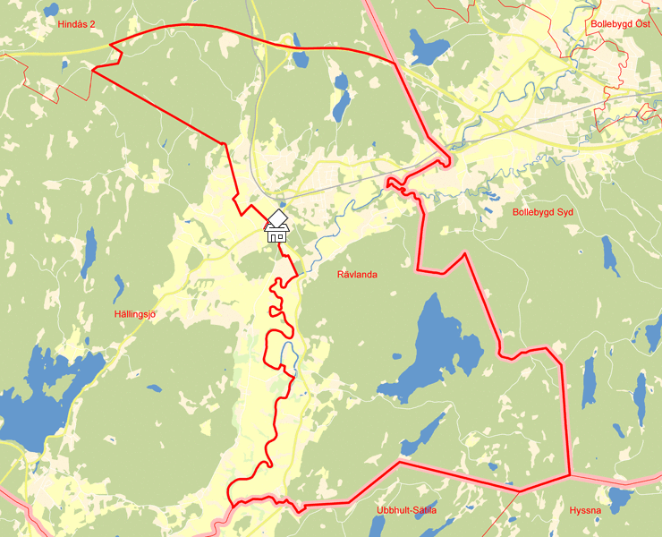Karta över Rävlanda