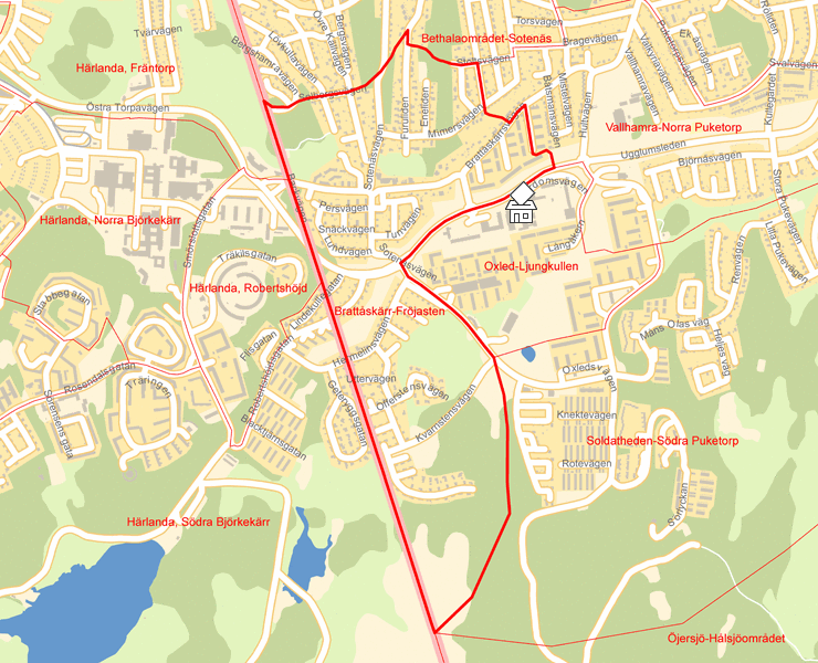 Karta över Brattåskärr-Fröjasten
