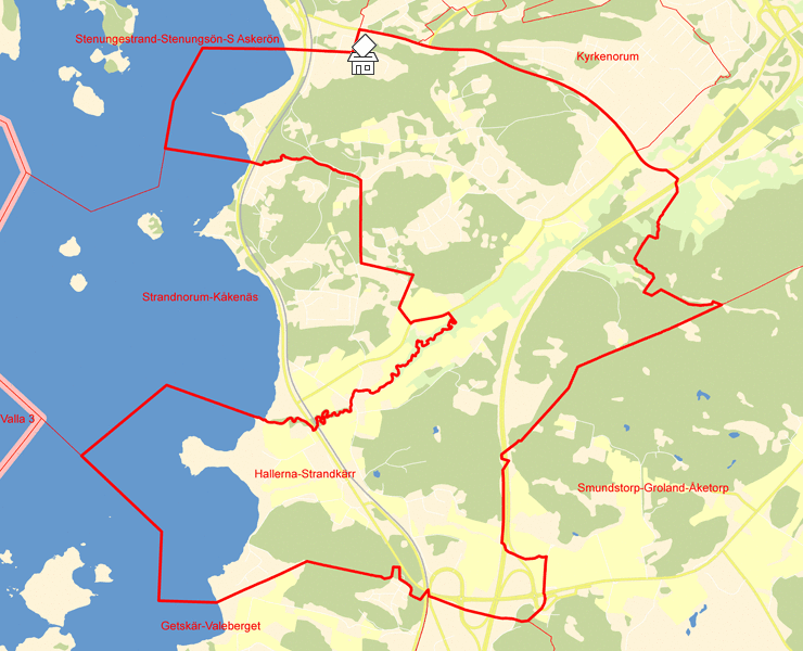 Karta över Hallerna-Strandkärr
