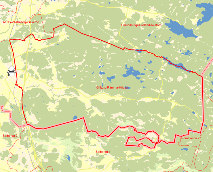 Karta över Gilltorp-Rämma-Högen