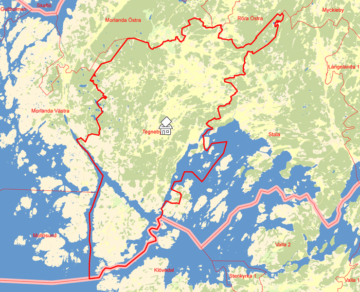Karta över Tegneby