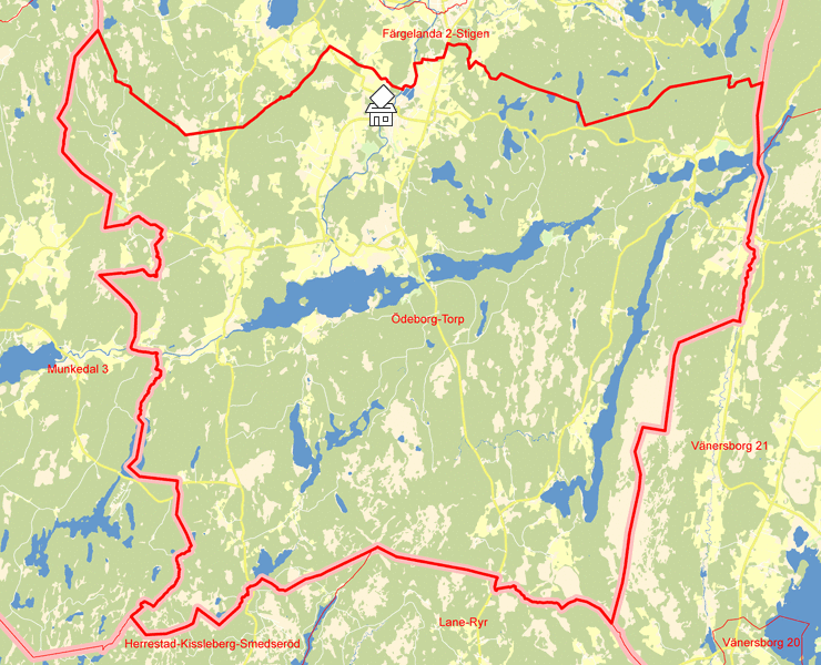Karta över Ödeborg-Torp