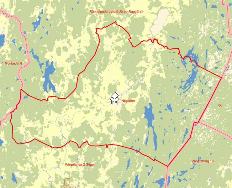 Karta över Högsäter