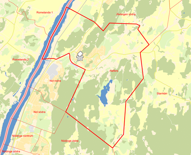 Karta över Alafors