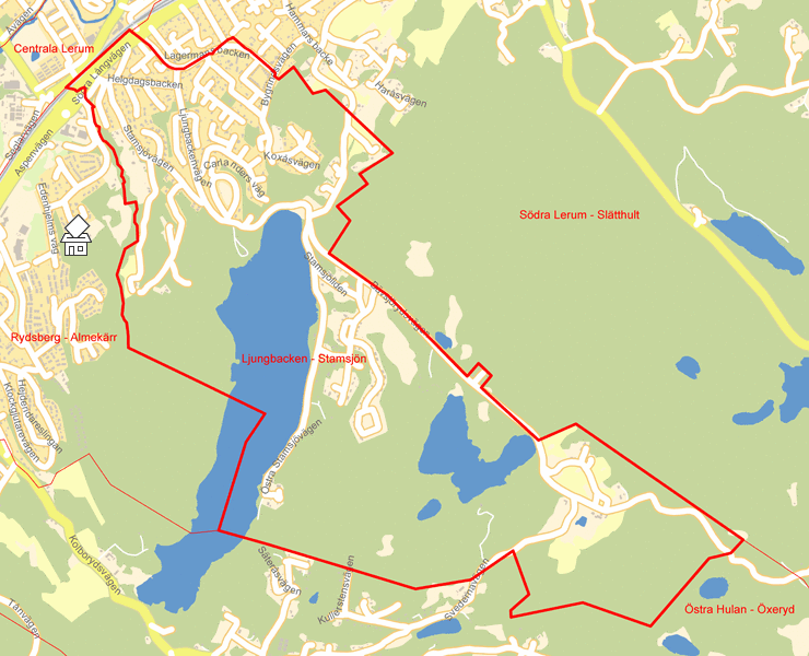 Karta över Ljungbacken - Stamsjön