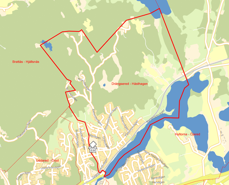 Karta över Drängsered - Hästhagen