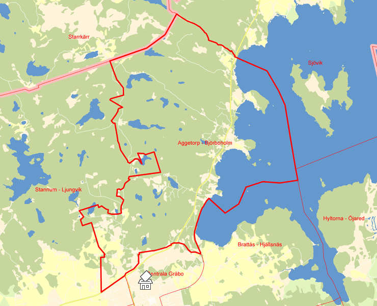 Karta över Aggetorp - Björboholm