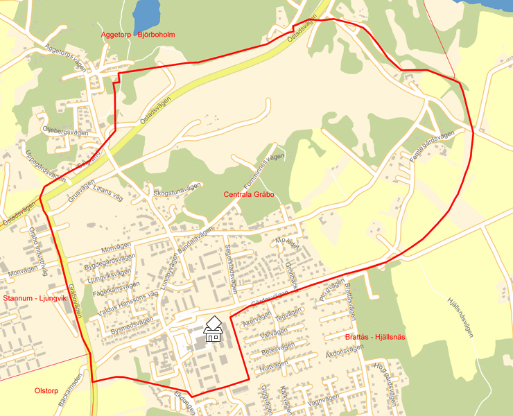 Karta över Centrala Gråbo