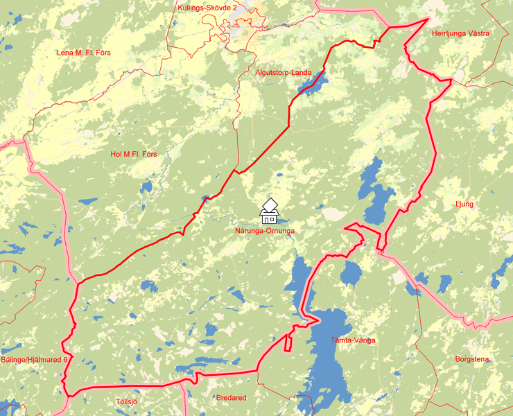 Karta över Nårunga-Ornunga
