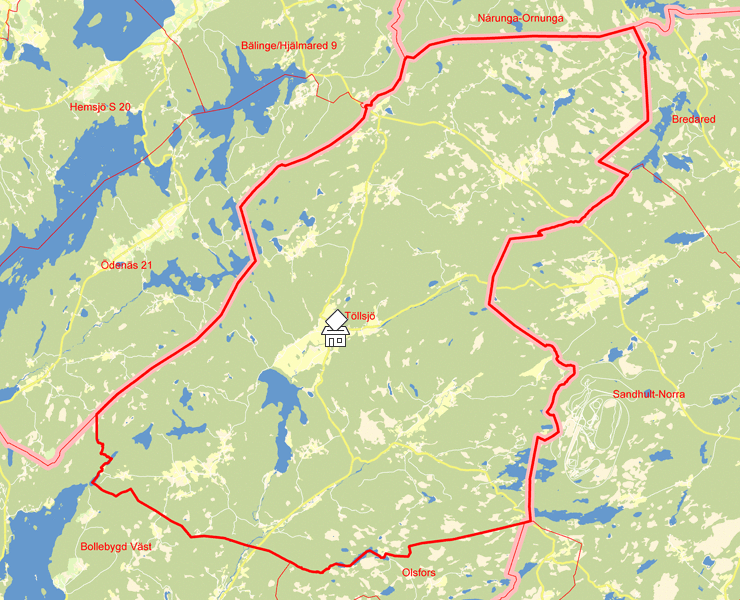 Karta över Töllsjö
