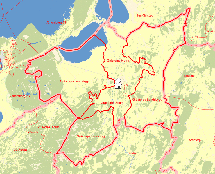 Karta över Grästorps Landsbygd