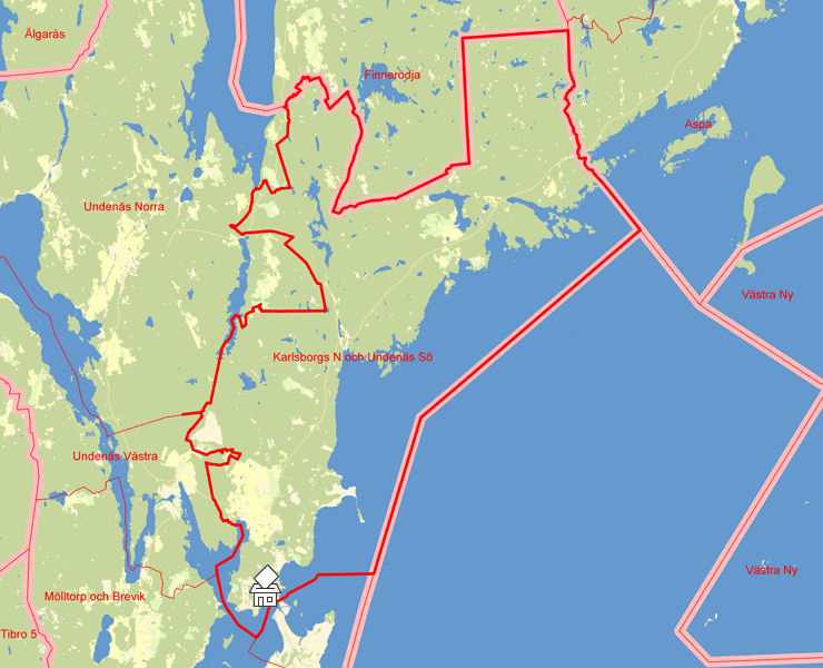Karta över Karlsborgs N och Undenäs Sö