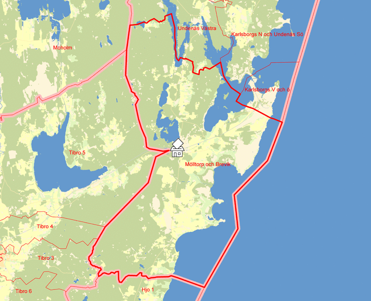 Karta över Mölltorp och Brevik