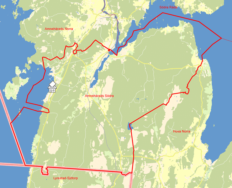 Karta över Amnehärads Södra